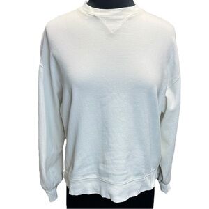 Massimo Dutti Women’s Cream Elevated Luxury Crew Neck Sweatshirt Size XS
